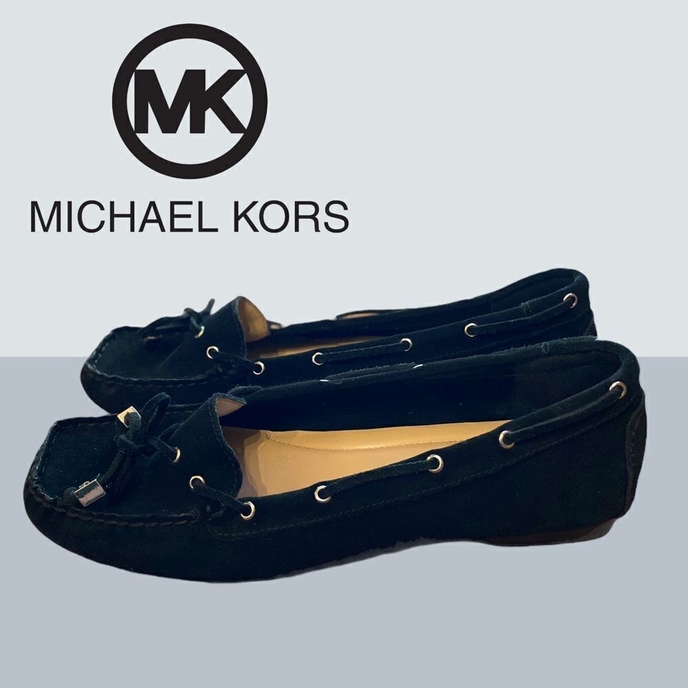 Michael Kors Sutton Black Suede Loafers 8.5